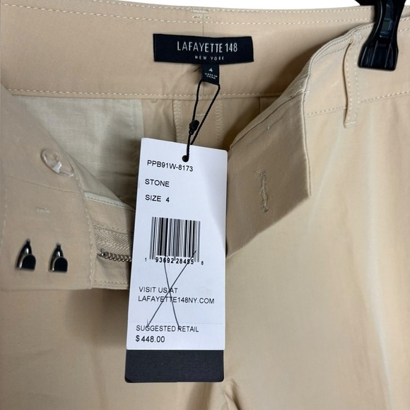 Lafayette 148 Business Casual Tan Stone Trouser Cropped Pants Size 4 - Picture 5 of 12